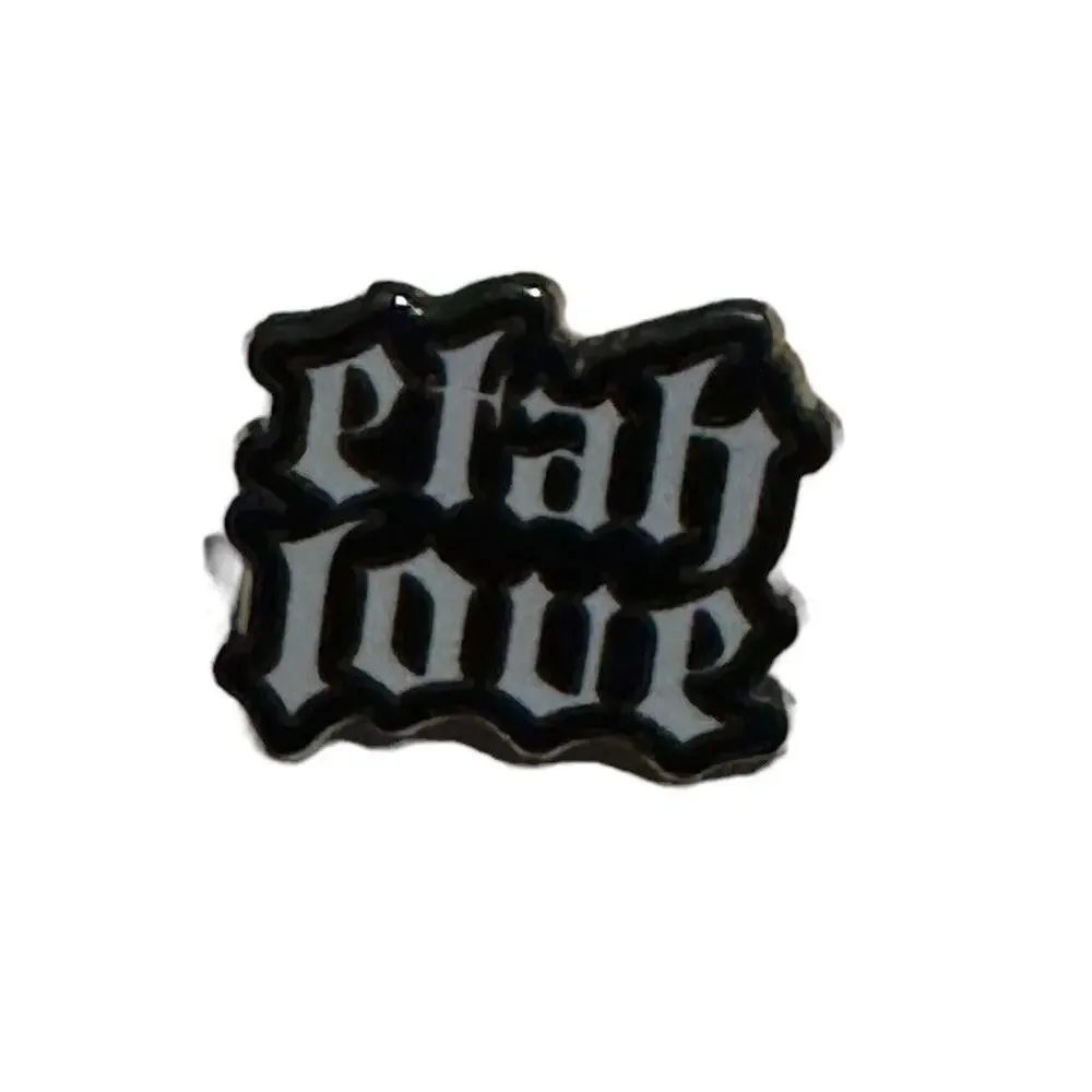 Etah Love Hate 2 Heavy Metal Rock Roll Goth Punk Enamel Lapel Pin Pinback READ‎